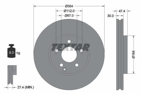 Диск тормозной TEXTAR 92152105