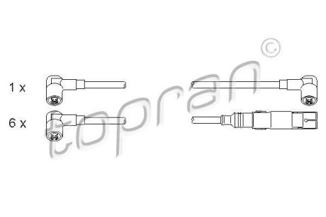 Проволоки высокого напряжения (комплект) TOPRAN / HANS PRIES 107251