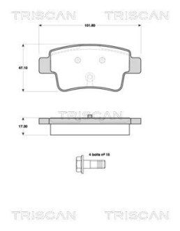 Колодки тормозные задние TRISCAN 811010567