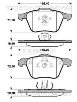 Колодки тормозные передние TRISCAN 811027010