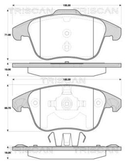 Колодки тормозные передние TRISCAN 811038006