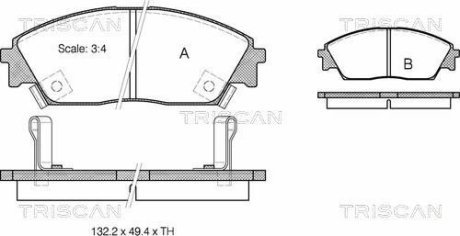 Колодки тормозные передние TRISCAN 811040885