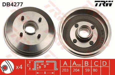 Гальмівний барабан TRW DB4277