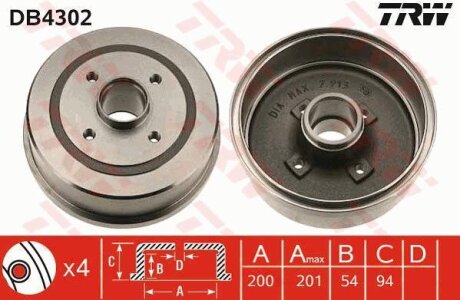 Гальмівний барабан TRW DB4302