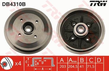 Гальмівний барабан TRW DB4310B