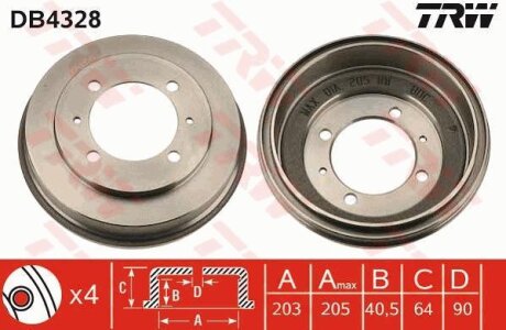Гальмівний барабан TRW DB4328