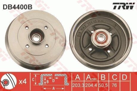 Гальмівний барабан TRW DB4400B