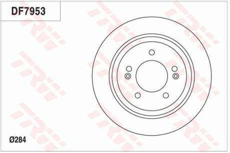 Диск тормозной (1 шт.).) HYUNDAI/KIA Grandeur/Optima/Soul "R D=284mm "11>> TRW DF7953