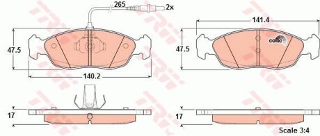 Комплект гальмівних колодок TRW GDB1104