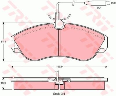 Комплект гальмівних колодок TRW GDB1106