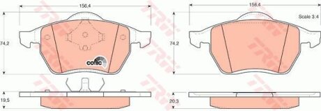 Комплект гальмівних колодок TRW GDB1204