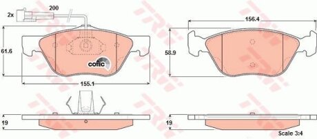 Комплект гальмівних колодок TRW GDB1212