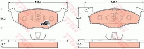 Комплект гальмівних колодок TRW GDB1218