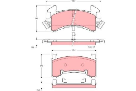 Комплект гальмівних колодок TRW GDB1272