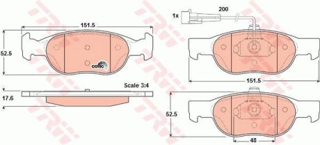 Комплект гальмівних колодок TRW GDB1291