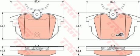 Комплект гальмівних колодок TRW GDB1333