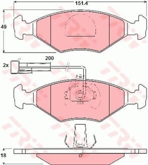 Комплект гальмівних колодок TRW GDB1340