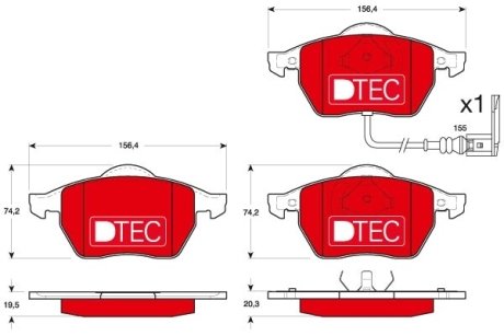 Тормозные колодки дисковые AUDI/SEAT/SKODA/VW A3/TT//Leon/Octavia/Polo/Golf "F "96-"10 TRW GDB1403DTE