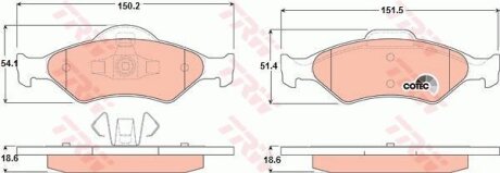 Комплект гальмівних колодок TRW GDB1418