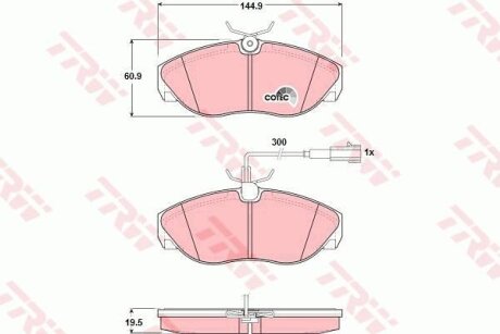 Комплект гальмівних колодок TRW GDB1425