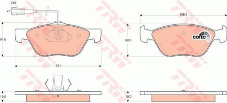 Тормозные колодки, дискові TRW GDB1445