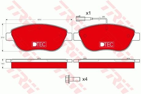 Комплект гальмівних колодок TRW GDB1483DTE