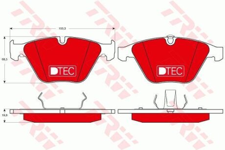 Комплект гальмівних колодок TRW GDB1498DTE