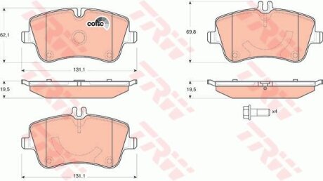 Комплект гальмівних колодок TRW GDB1514