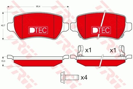 Комплект гальмівних колодок TRW GDB1515DTE