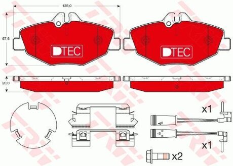 Комплект гальмівних колодок TRW GDB1542DTE