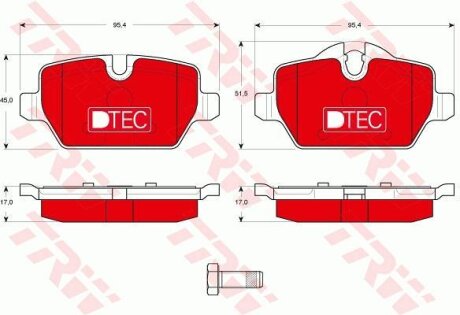 Комплект гальмівних колодок TRW GDB1612DTE