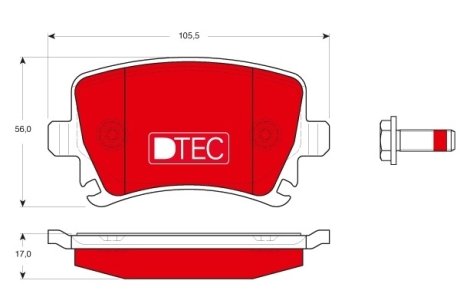 Тормозные колодки, дисковые TRW GDB1622DTE