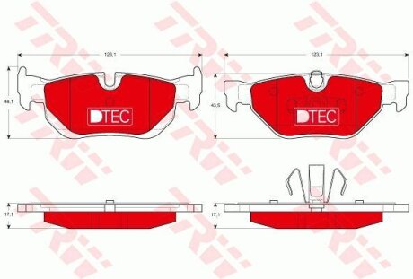 Комплект гальмівних колодок TRW GDB1626DTE