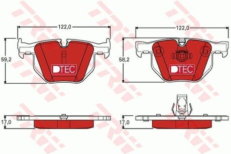 Комплект гальмівних колодок TRW GDB1727DTE