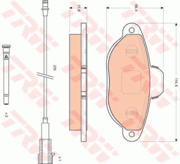 Комплект гальмівних колодок TRW GDB1745
