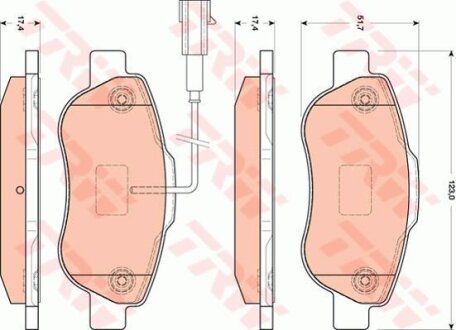 Комплект гальмівних колодок TRW GDB1746