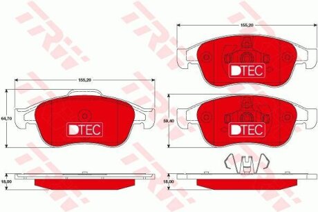 Комплект гальмівних колодок TRW GDB1789DTE