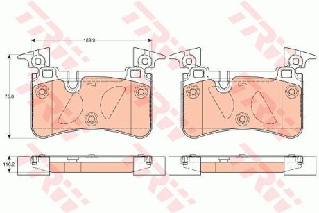 Комплект гальмівних колодок TRW GDB2061