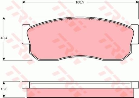 Тормозные колодки дисковые NISSAN - SUBARU Cherry/Sunny/Sunny Estate/Wagon/Sunny Van/Columbuss/E10/E TRW GDB288