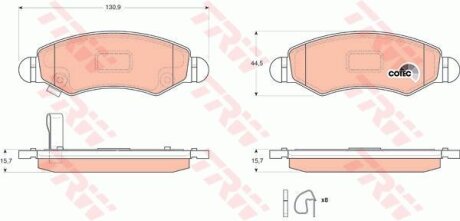 Комплект гальмівних колодок TRW GDB3363