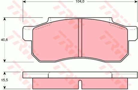 Комплект гальмівних колодок TRW GDB361