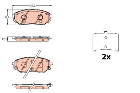 Комплект гальмівних колодок TRW GDB3638