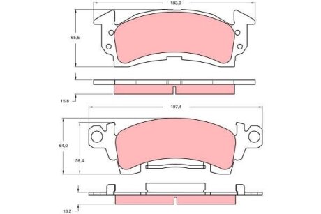Комплект гальмівних колодок TRW GDB742
