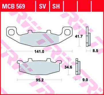 Гальмівні колодки TRW MCB569SV