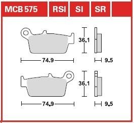 Комплект тормозных колодок TRW MCB575