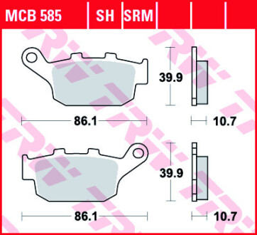 Комплект гальмівних колодок TRW MCB585