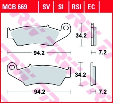 Комплект тормозных колодок TRW MCB669SV