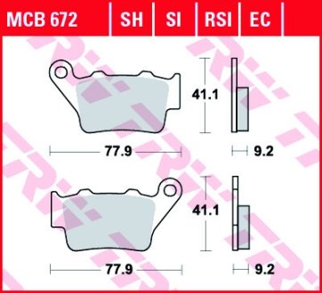 Комплект тормозных колодок TRW MCB672EC