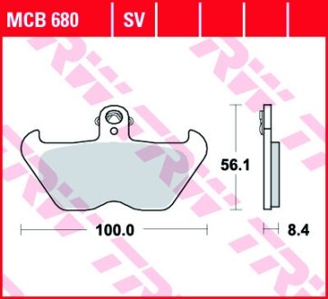 Тормозная колодка (диск) TRW MCB680SV