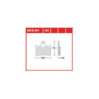 Комплект тормозных колодок TRW MCB691